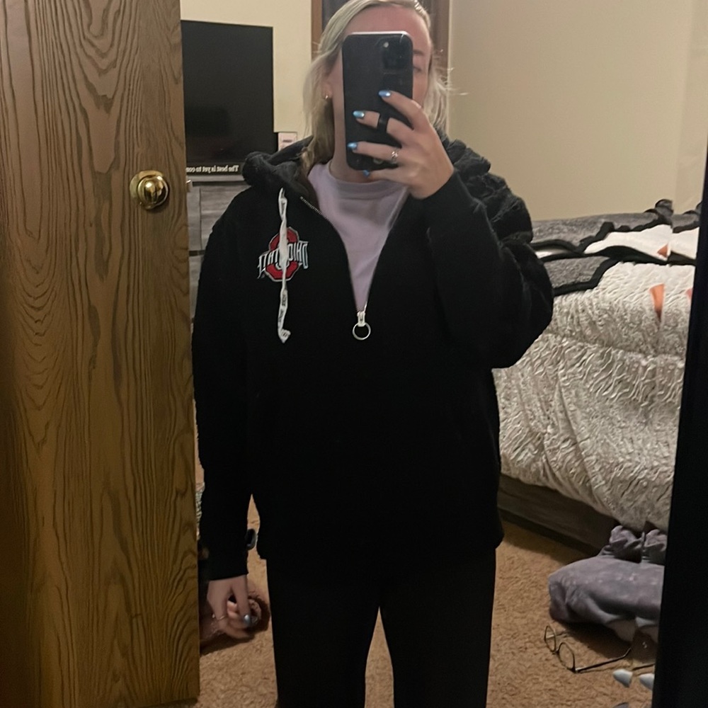 Half zip PINK! Pull over Sherpa hoodie